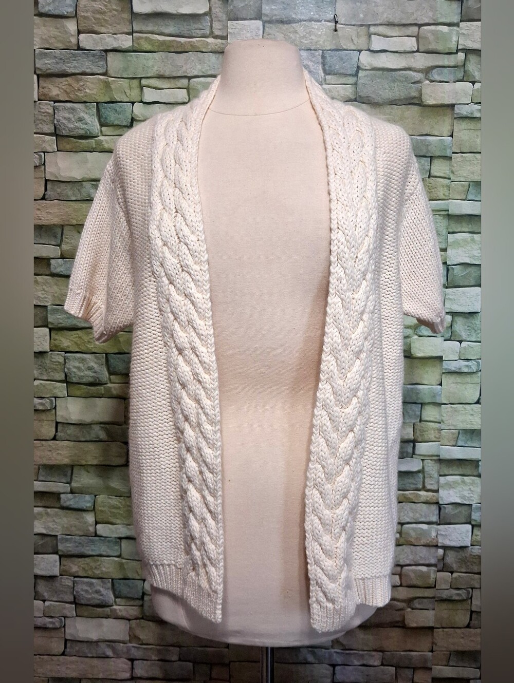 Vintage Dockers Cream Knit Sweater Cardigan